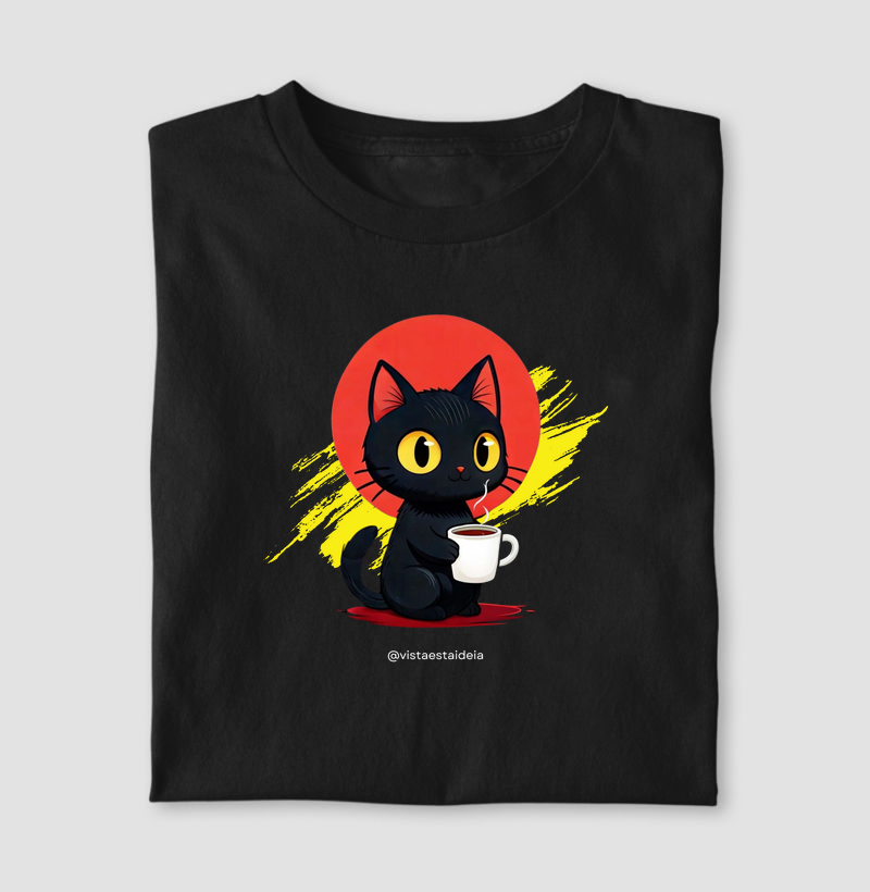 Camiseta pet geek - Gato café