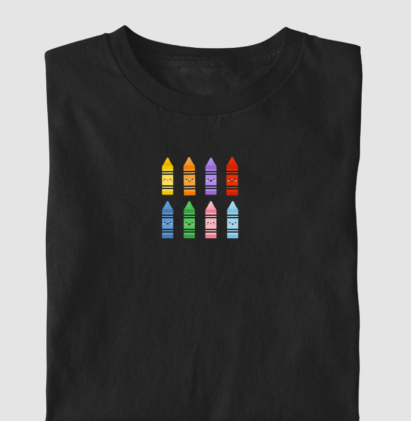 Camiseta Infantil Giz de Cera Colorido