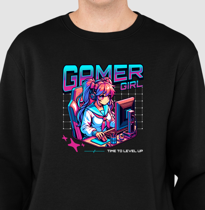 Suéter Moletom Slim Gamer Girl 