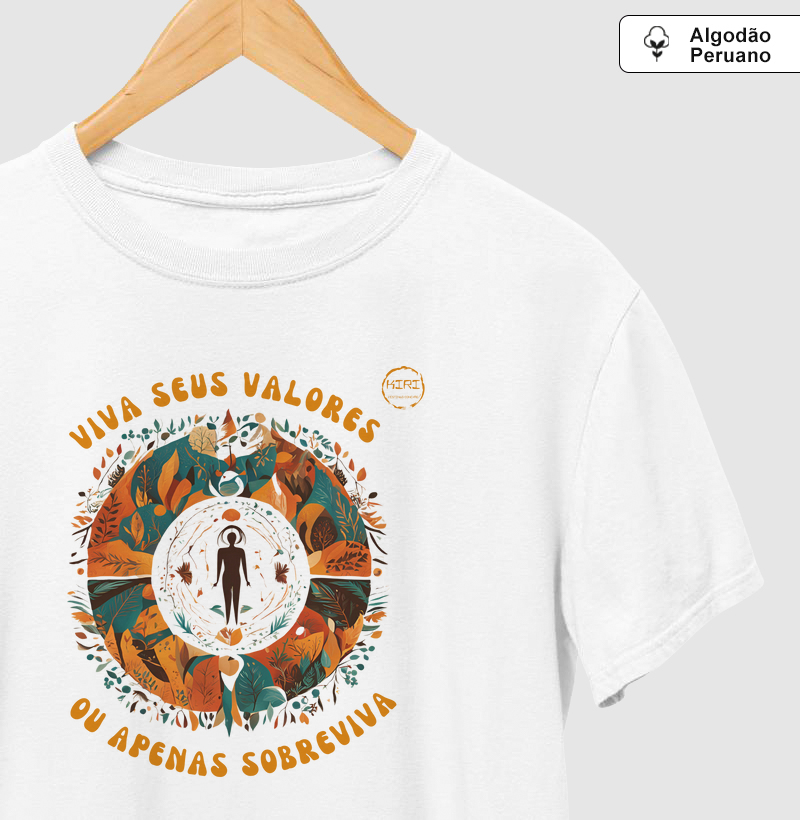 Camiseta Premium KIRI - Viva seus valores, ou apenas sobreviva