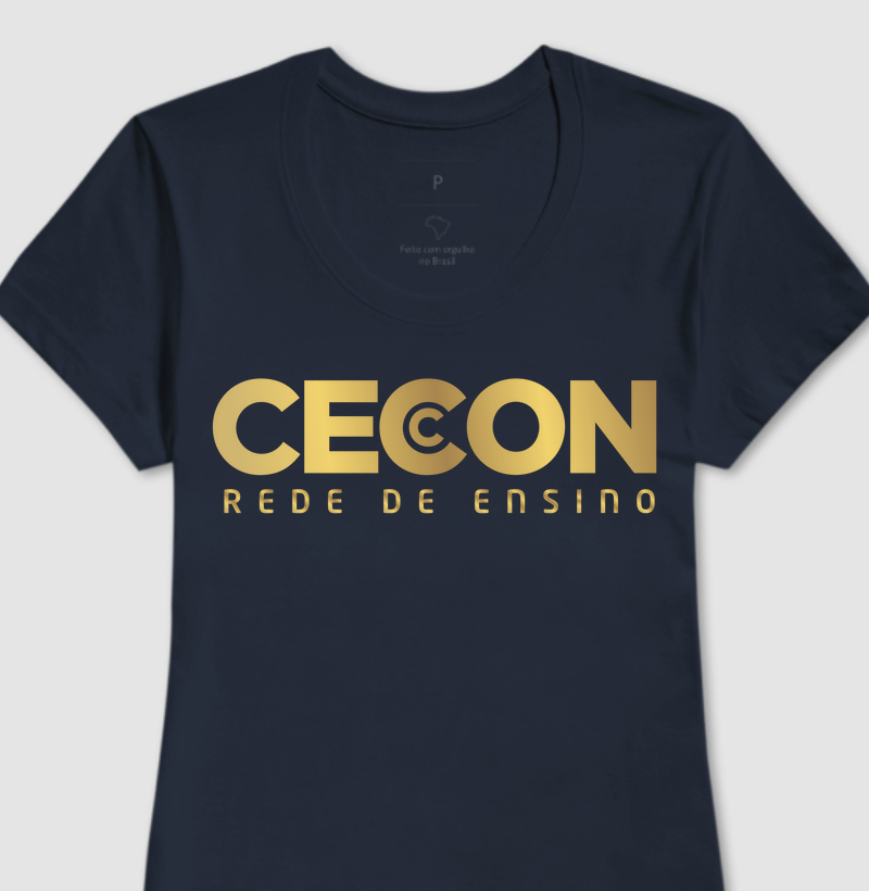 Camisa CECON rede de ensino 25 anos dourado