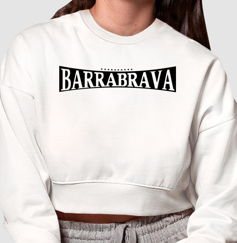 Cropped Moletom Barra Brava - Branco
