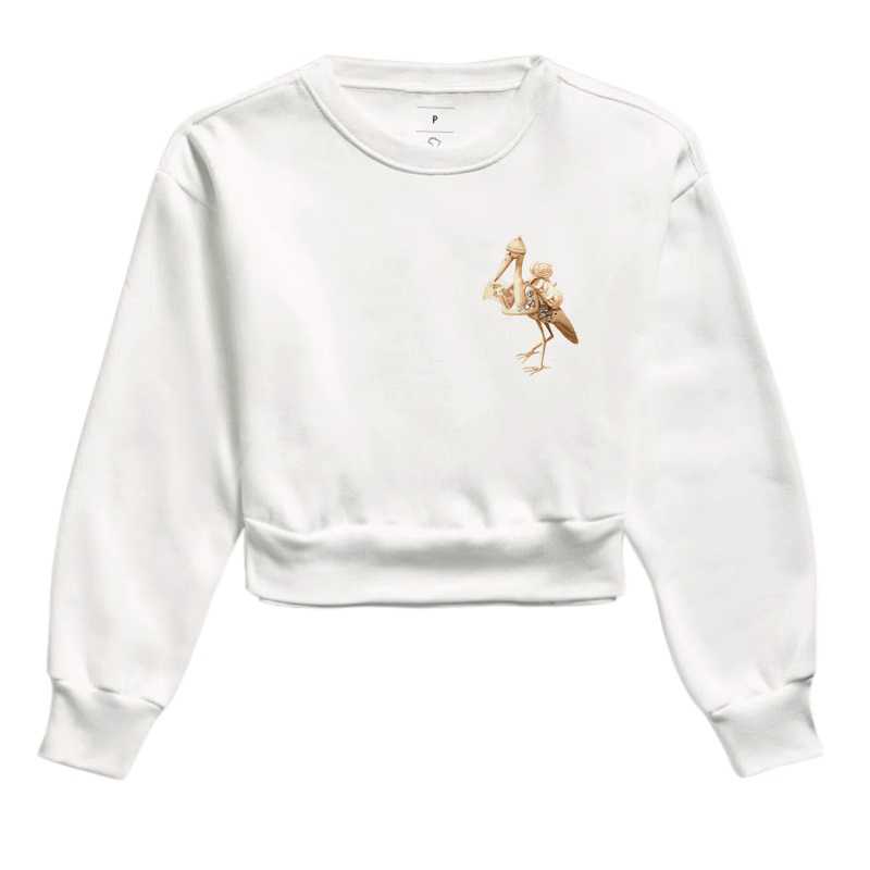 Cropped Moletom Garça Viajante Mini