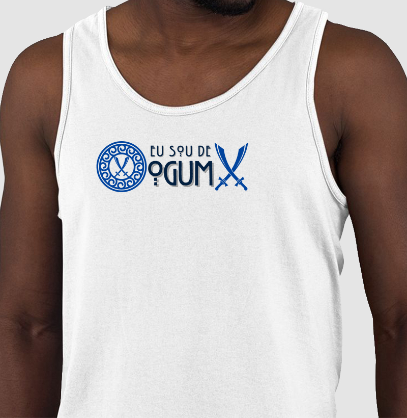 Camiseta Sou de Ogum Sombreada Branca Masc.