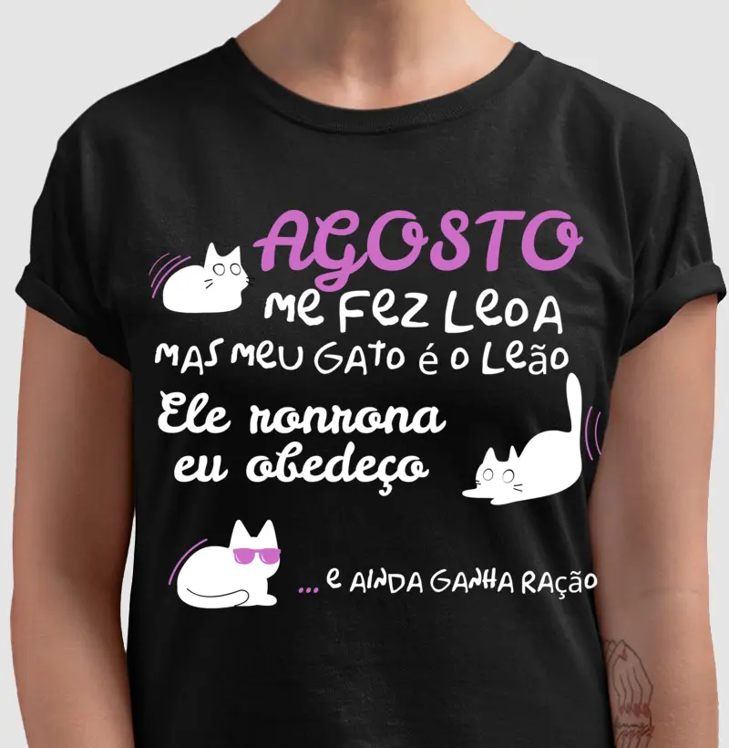 camisa feminina meu gato é o leão