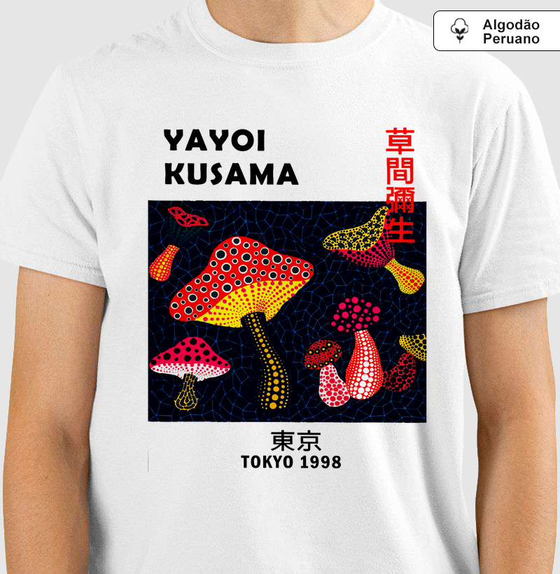 Yayoi Kusama Cogumelos Azul Marinho Premium 
