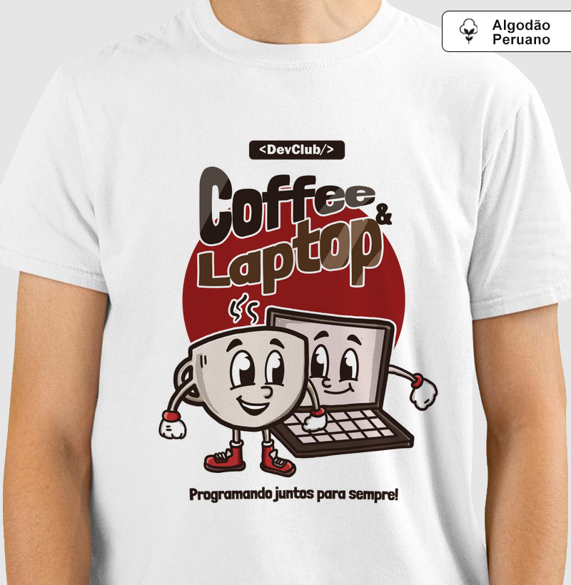 Camiseta Coffee e Laptop