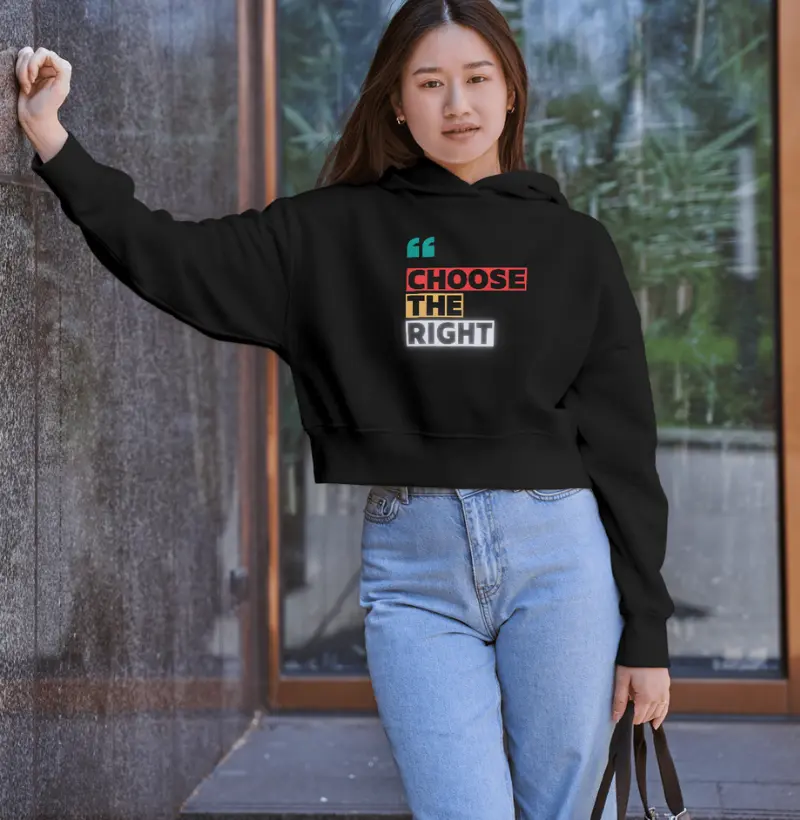 MOLETOM CROPPED - CHOOSE THE RIGHT (ESCOLHA O CERTO)