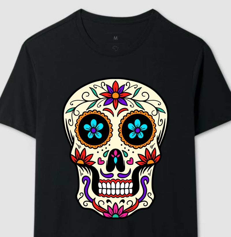 Coleção Caveiras Mexicanas - Flor Azul Olho