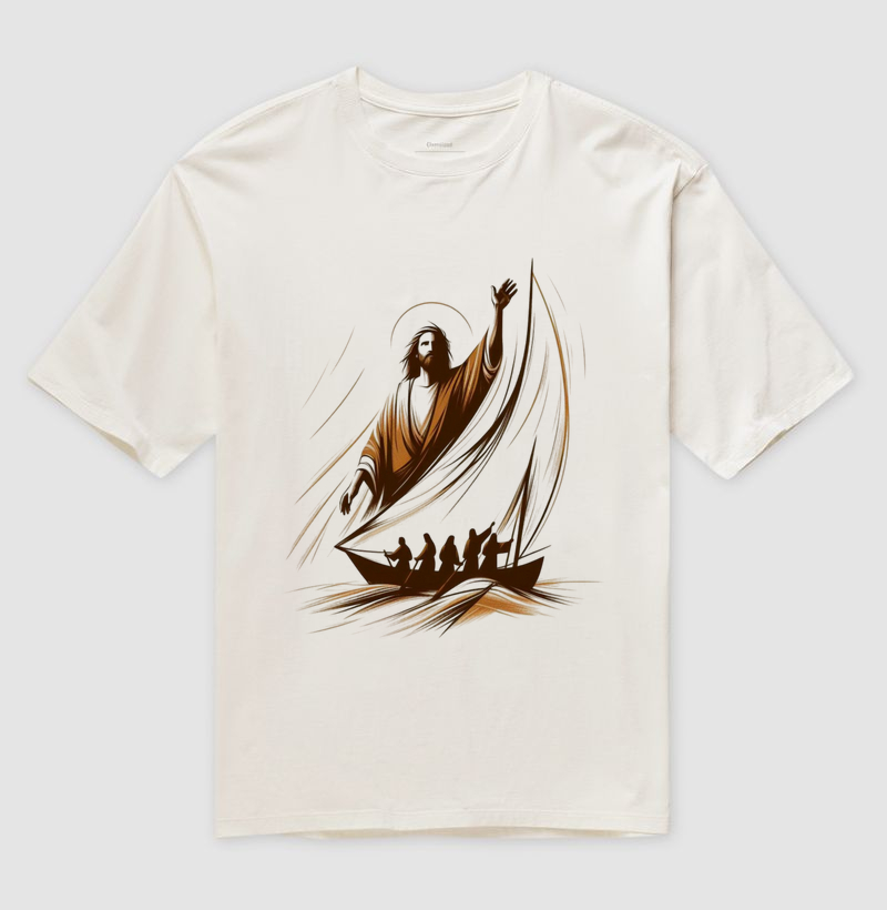 Camiseta Oversized Jesus Pescador de Homens