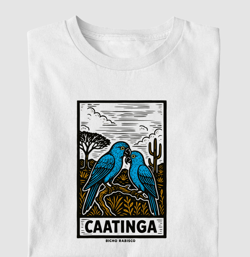 Ararinha azul Caatinga xilogravura