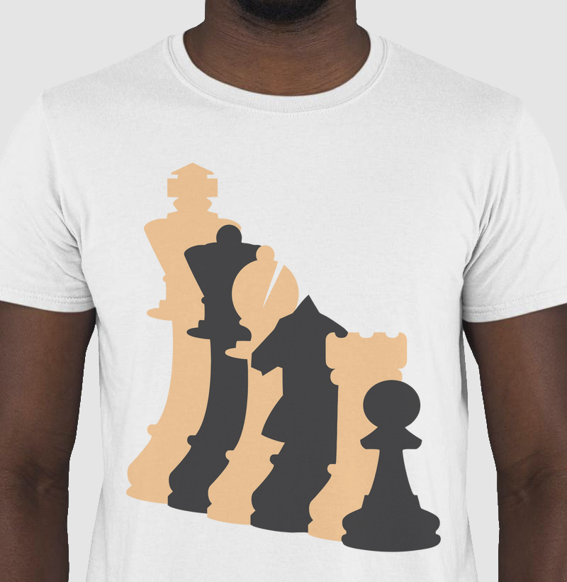 Camiseta Casual Xadrez peças