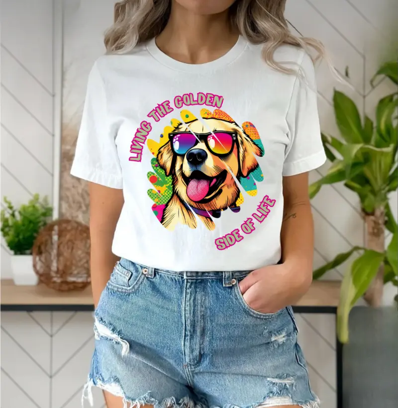 [Camiseta] Living the Golden side of life - Golden Retriever