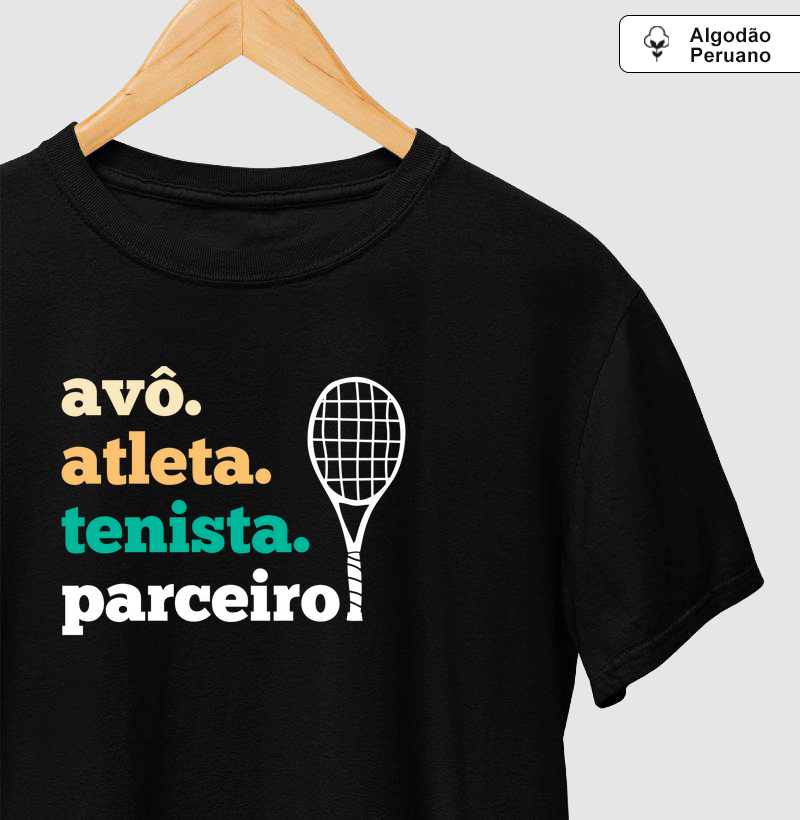 Avô, Atleta, Tenista, Parceiro - Algodão Premium