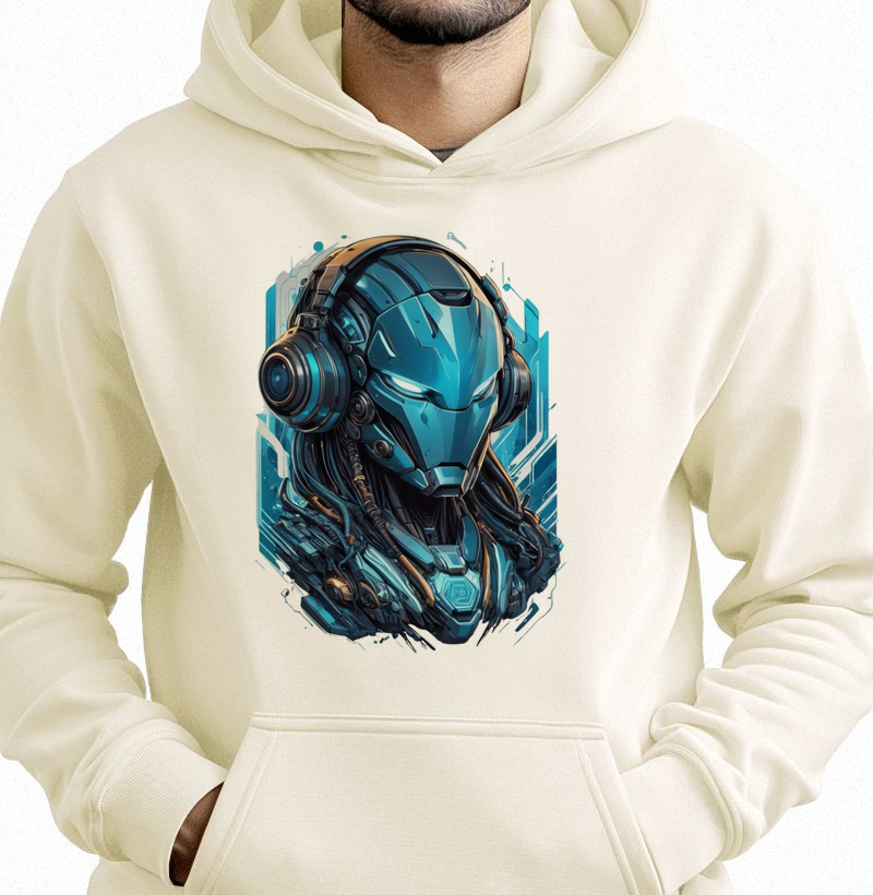 Cyber Warrior: Moletom com Bolso - Futurista