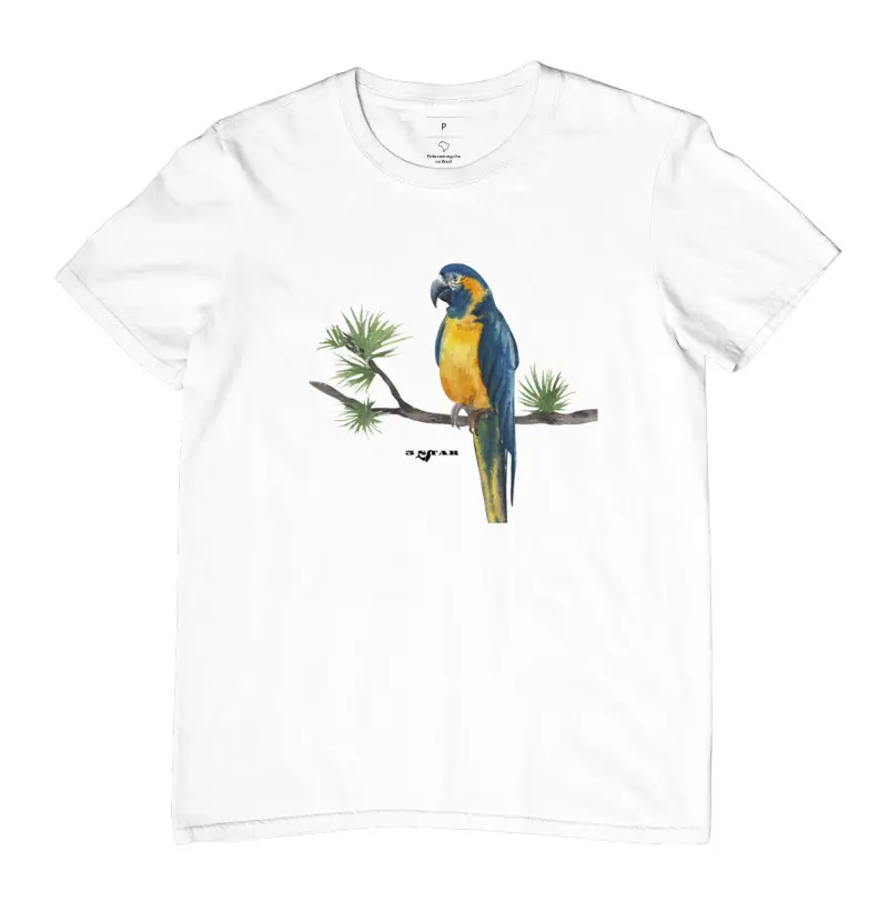 Camiseta Arara Canindé Aquarela