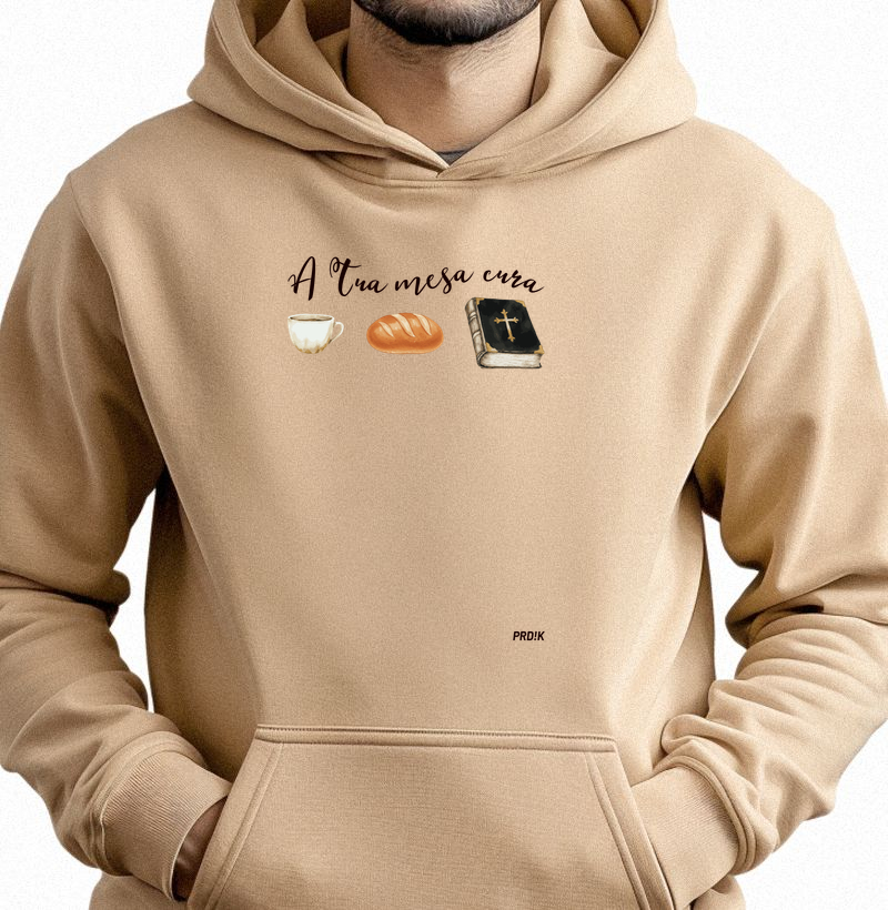 Moletom Capuz Hoodie com Estampa - A Tua Mesa Cura