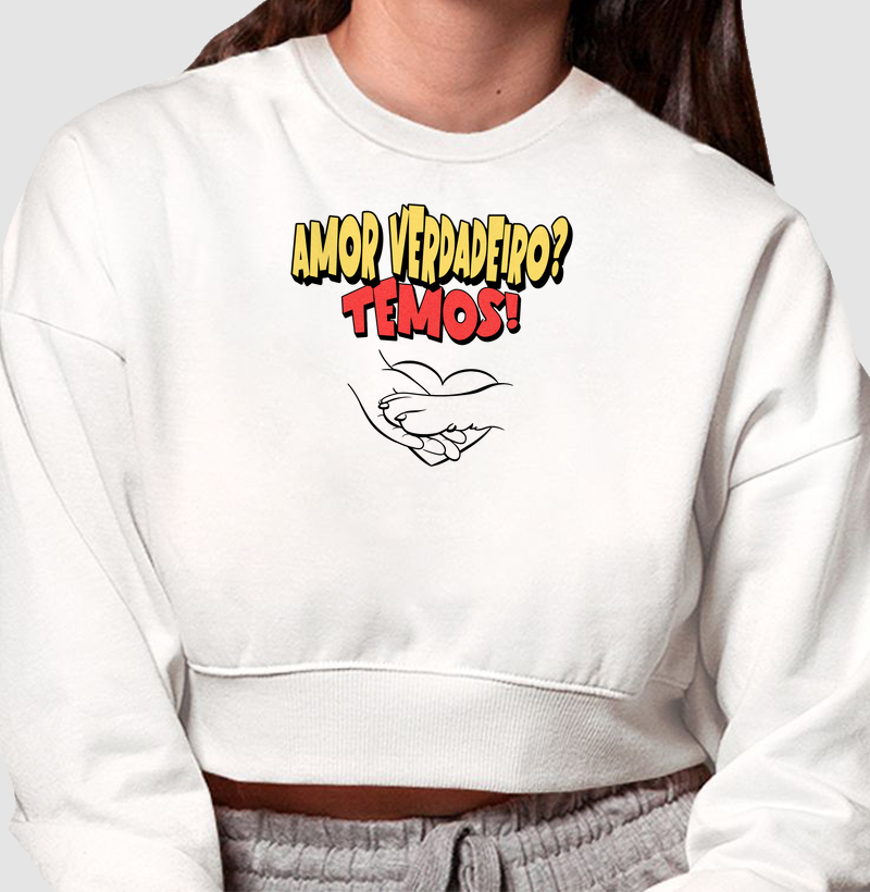 Cropped Moletom Amor Verdadeiro