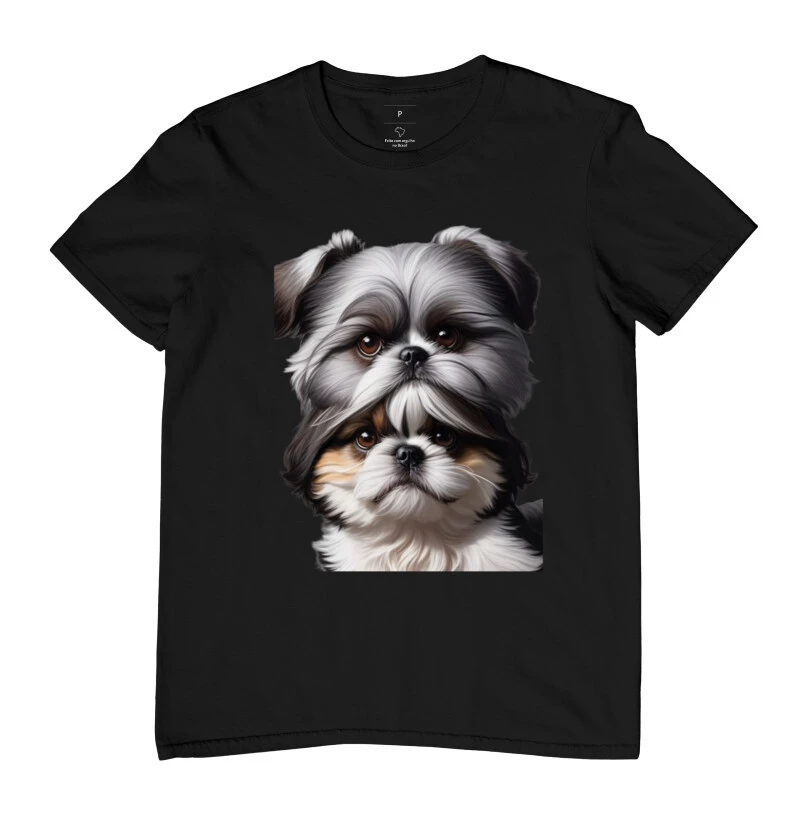Camiseta Shih Tzu filhote dupla