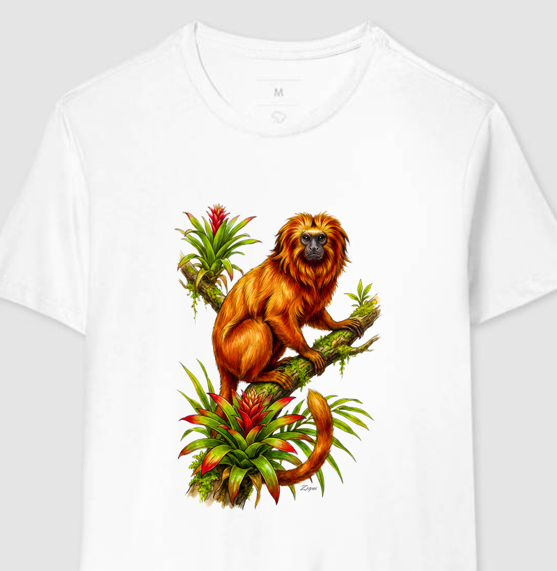 Camiseta Mico-Leão-Dourado | Coleção Aquarela Nativa