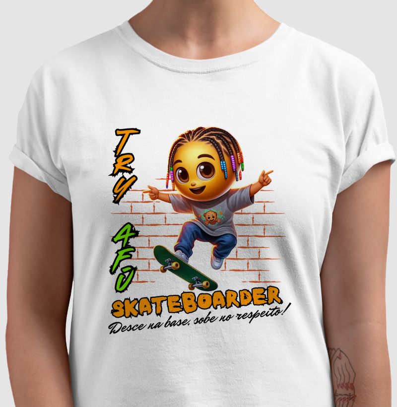 🔥 Desce na Base, Sobe no Respeito! – Camiseta Try Afú SkateBoarder 🔥