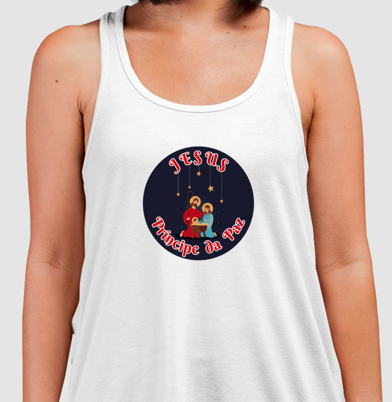 Camiseta Regata Natal Jesus Príncipe da Paz