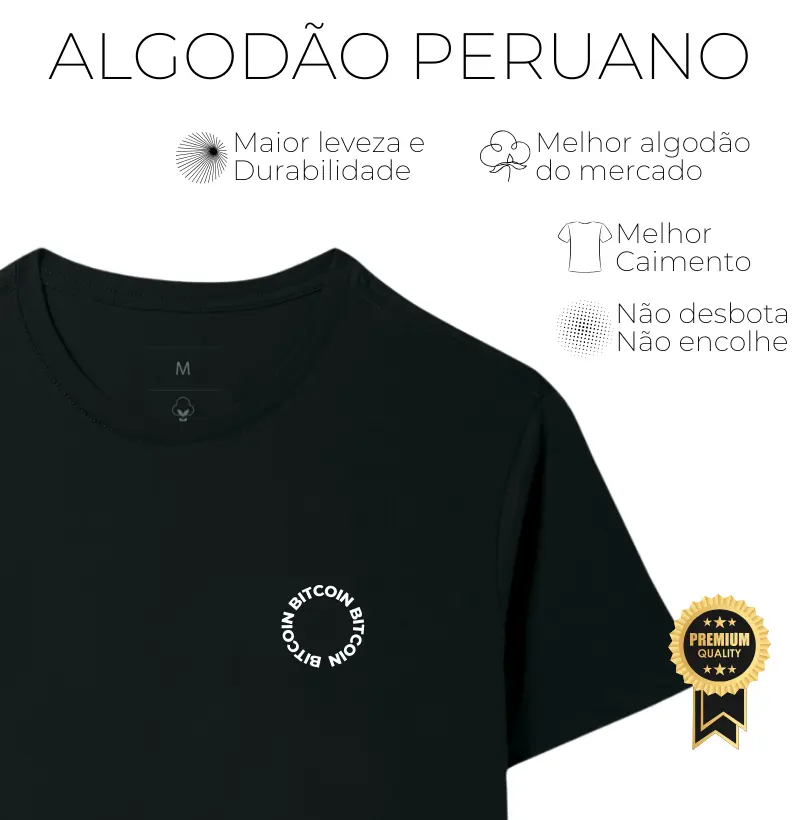Camiseta Bitcon Circle - Algodão Peruano