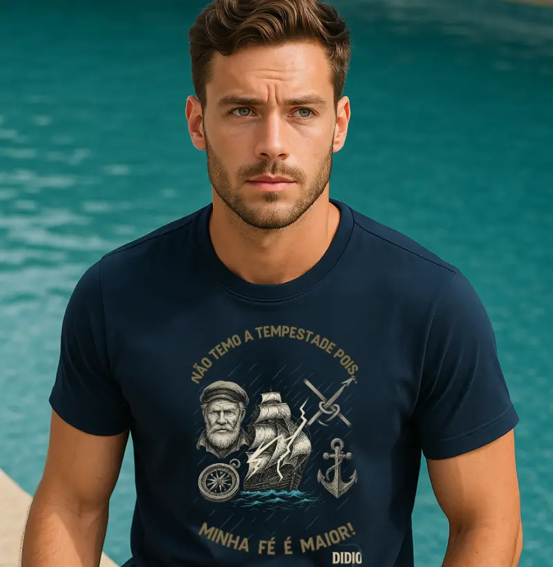 Camiseta não temo a tempestade...pois minha fé é maior!