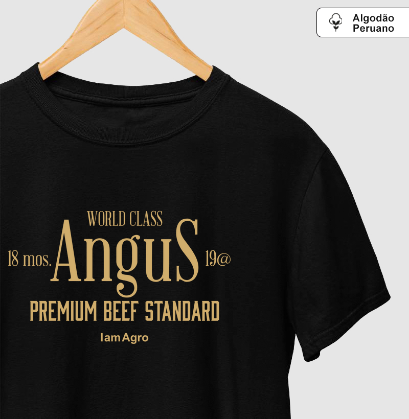 Camiseta Angus Rótulo - Padrão de Carne Premium