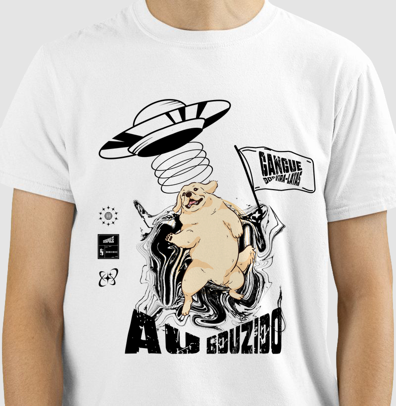 Camiseta Dog Pulse Gangue dos Vira-Latas AU Bduzido