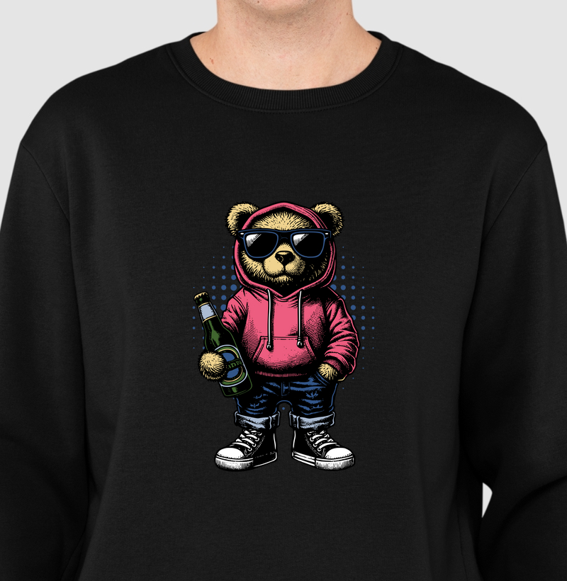 Teddy Beer: Moletom Slim - O Ursinho Mais Descolado do Rolê