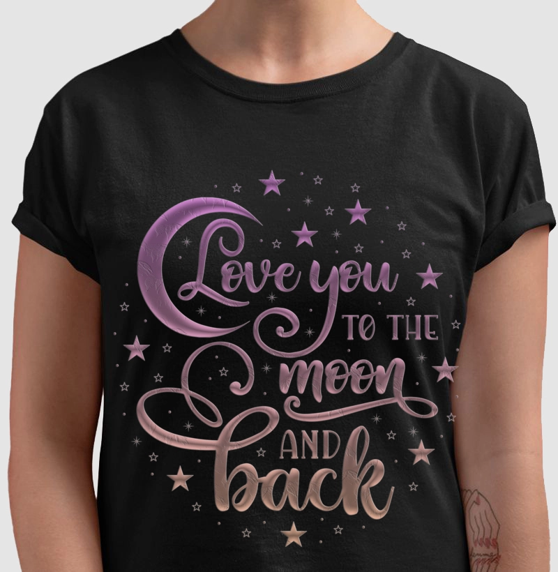 Love you to the moon and back degrade acetinado