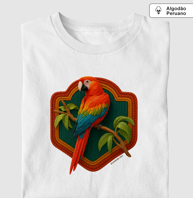 Aves em Linha - Arara - Algodão Peruano