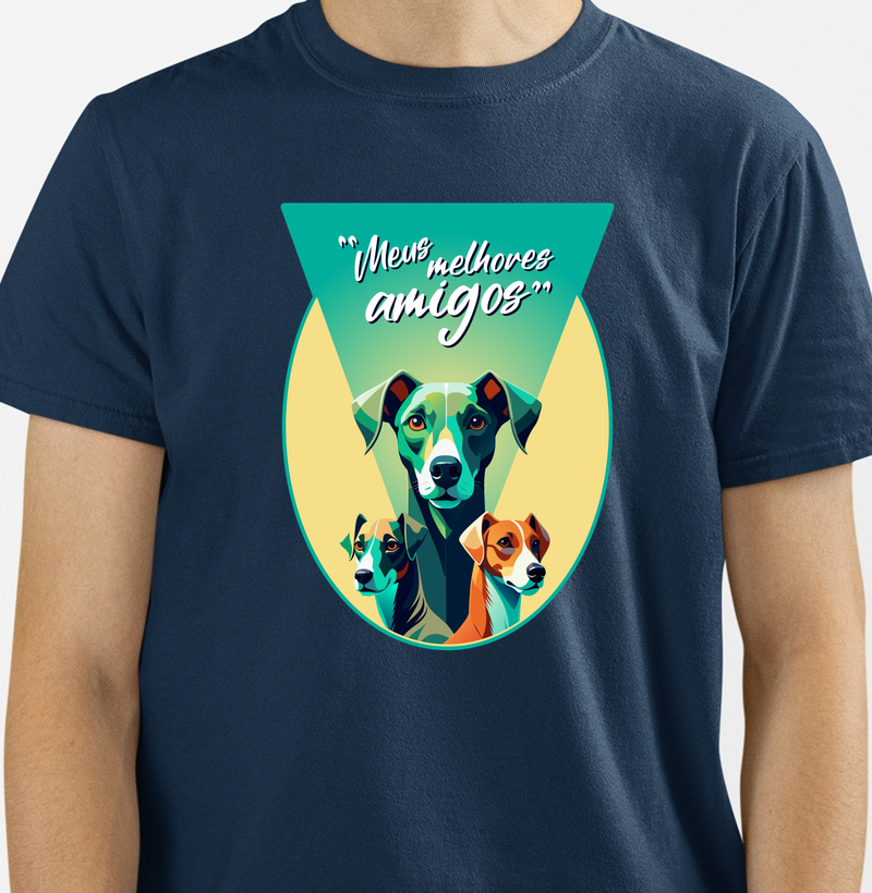 CAMISETA COM ESTAMPA "MEUS MELHORES AMIGOS"