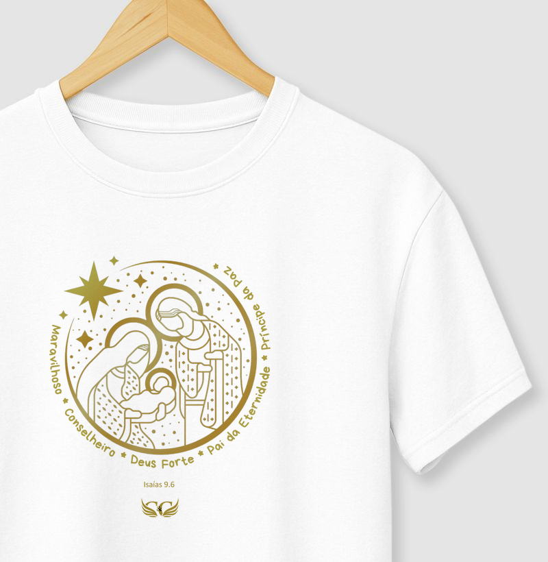 Camiseta Natal Maravilhoso Conselheiro Deus Forte