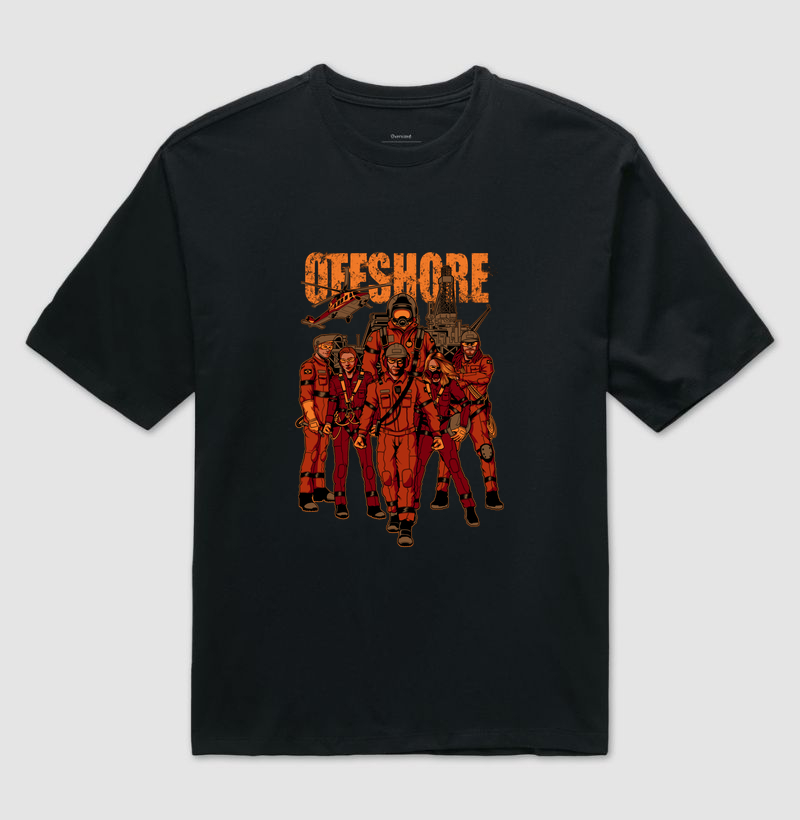 Camiseta Unissex Oversized 100% Algodão - Warriors Offshore | Collab Mundoffshore