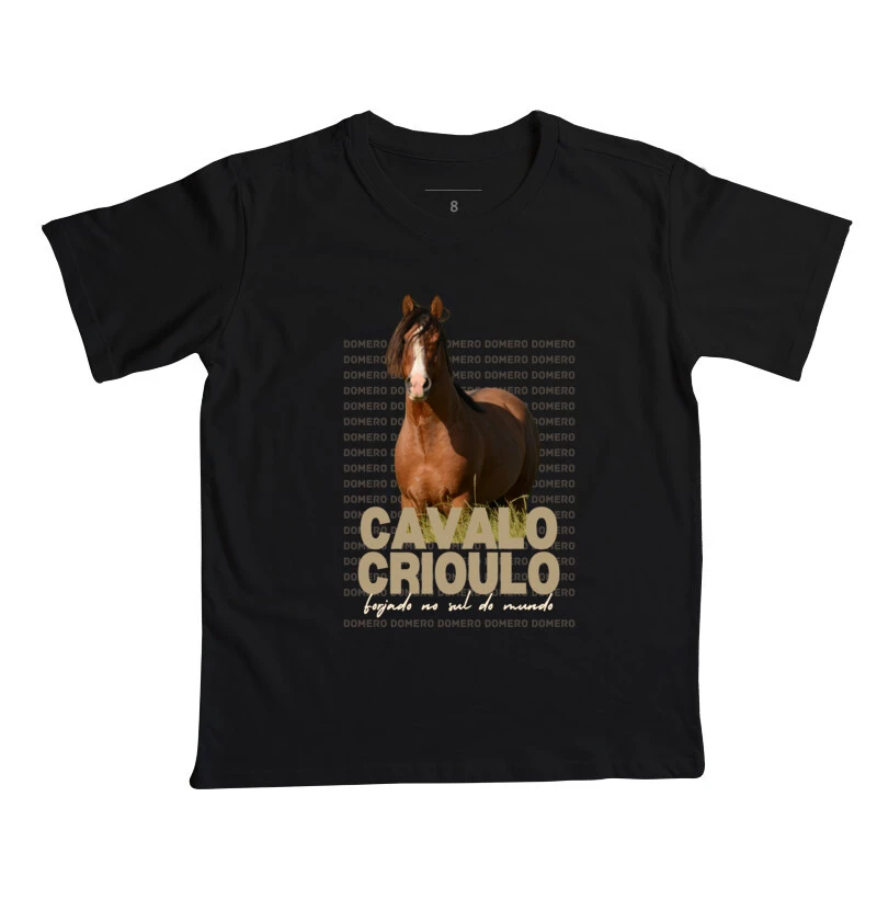 camiseta infantil cavalo crioulo