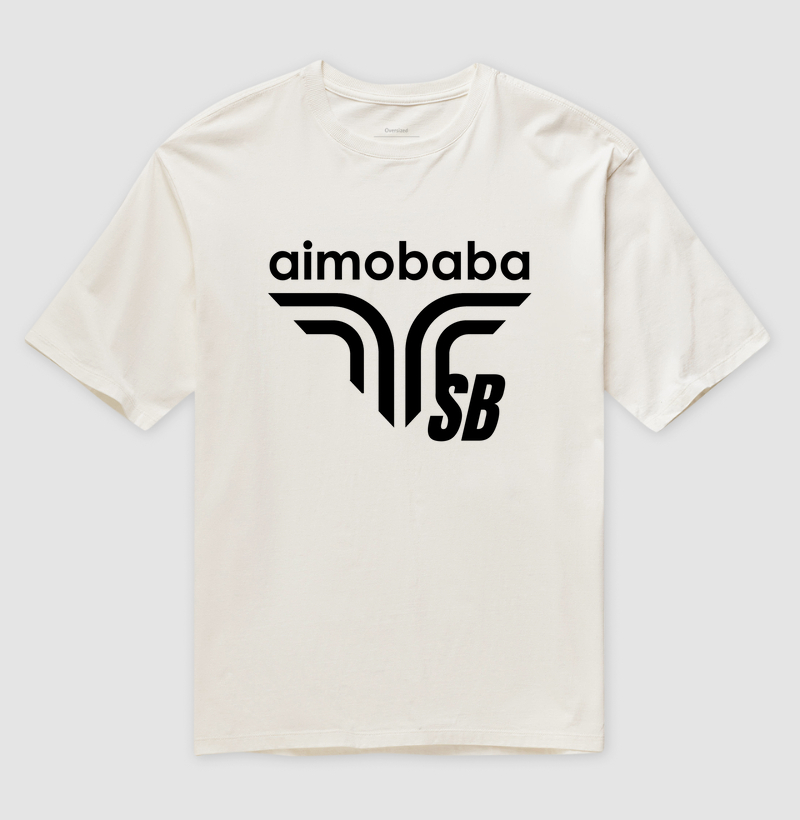 Camiseta OVERSIZED Aimobaba SB A3 cor branca