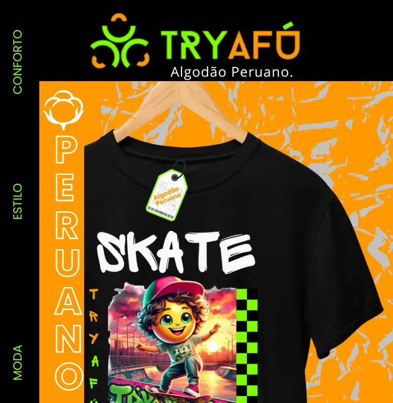 🔥 Camiseta 100% Algodão PeruanoEstampa Exclusiva Try Afú - "Deixem as Ruas Falarem" - Estilo e Atitude nas Ruas! 🔥