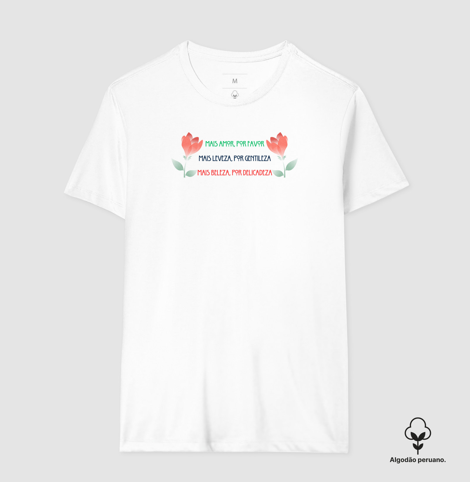 Estampa 2 Rosas Frases - Branco Masc.