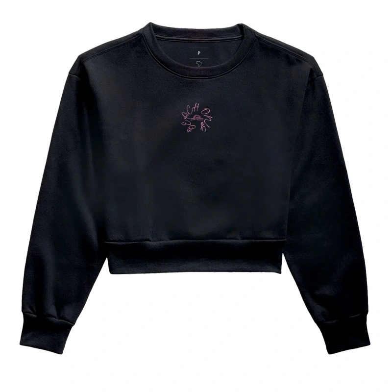 Moletom Cropped Waves - Pink