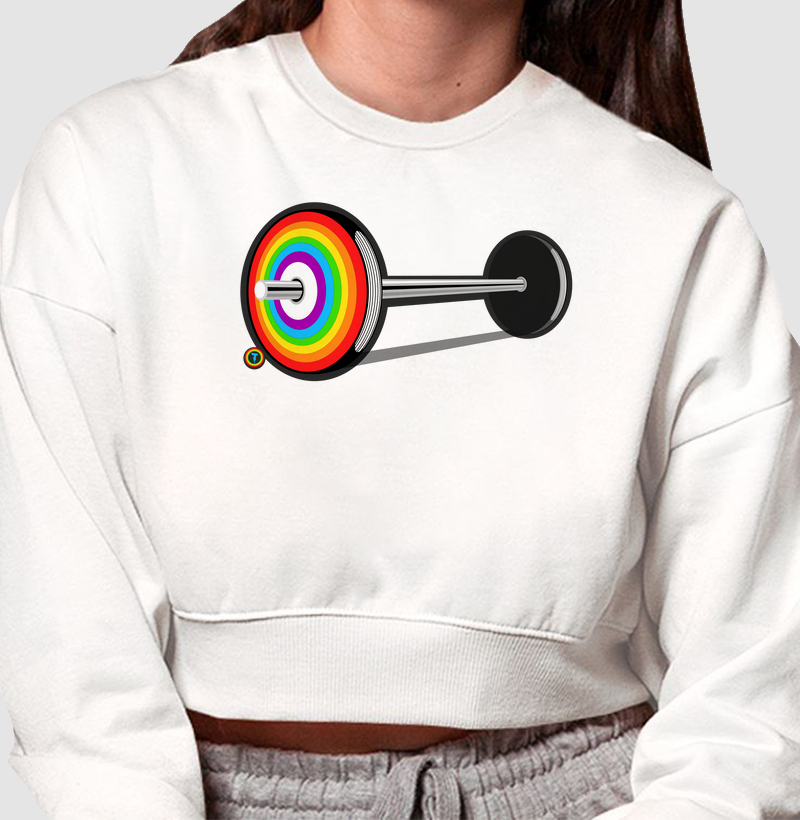 Cropped Moletom Barbell Arco - Íris