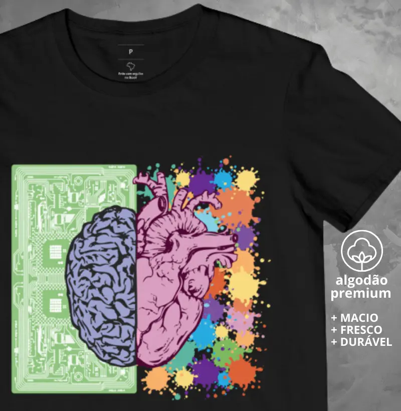 Camiseta Cérebro x Coração