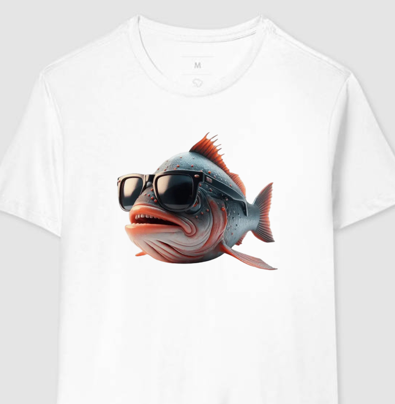 Camiseta fish with dark glasses