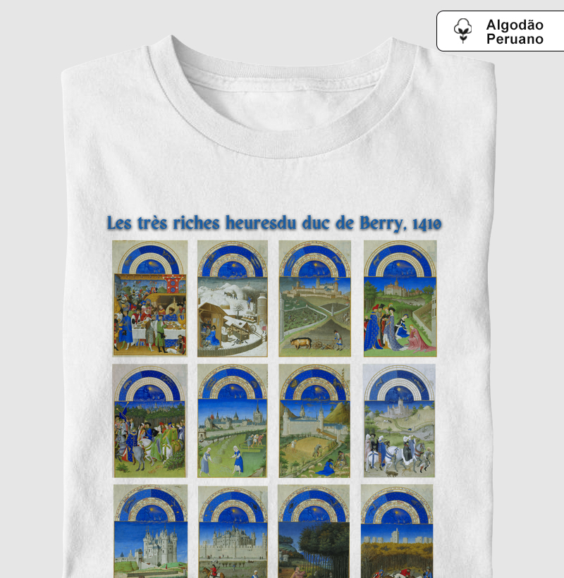 Camiseta de Algodão Peruano As Ricas Horas do Duc de Berry