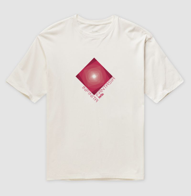 T-SHIRT OVERSIZED "INFINITA FANTASIA" / MAGENTA ESTAMPA MÉDIA