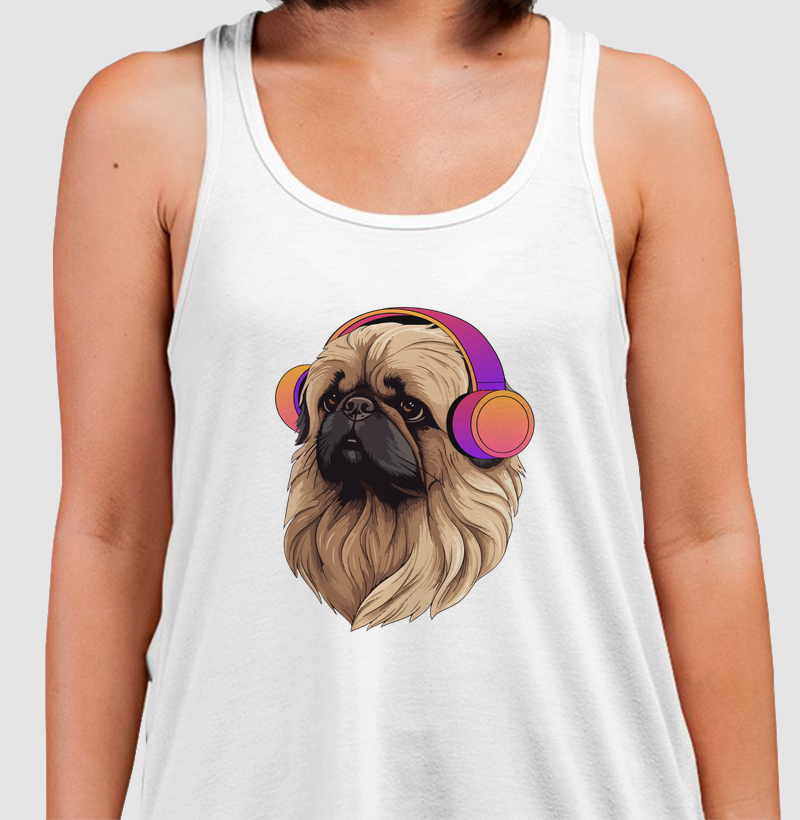 Pequinês de phone de ouvido