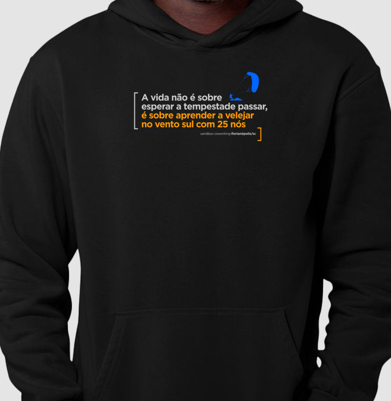 Hoodie Moletom Preto Kite 25 Nós