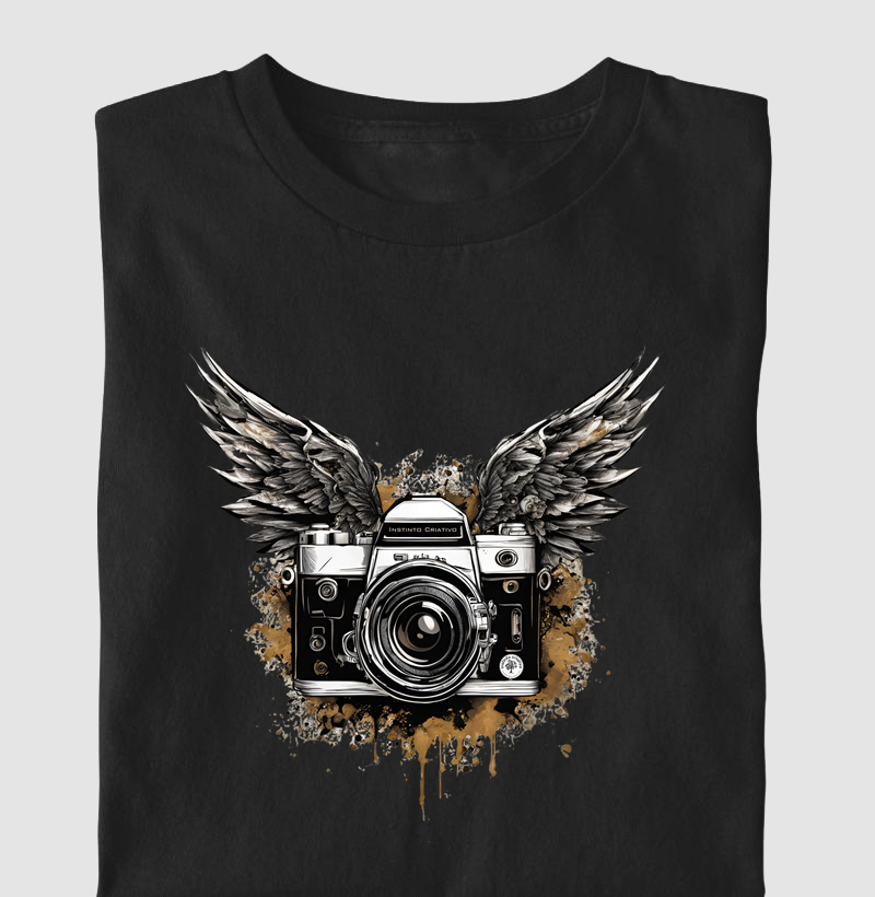 Camisetas / Imagens Criativas / Câmera com Asas 5