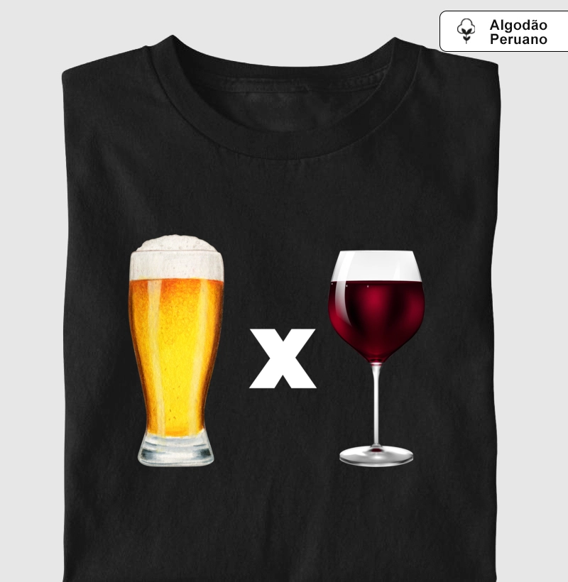 Camiseta Cerveja x Vinho